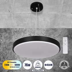 GLOBOSTAR® CASPER 61019 Μοντέρνο Κρεμαστό Φωτιστικό Οροφής LED 76W 8372lm 120° AC 220-240V IP20 Ρυθμιζόμενο Λευκό CCT με Χειριστήριο από 2700K έως 6000K Dimmable - Lumileds SMD Chip - Μαυρό Ματ - Μ45 x Π45 x Υ5.5cm - 3 Χρόνια Εγγύηση GLOBOSTAR® CASPER 61019 Μοντέρνο Κρεμαστό Φωτιστικό Οροφής LED 76W 8372lm 120° AC 220-240V IP20 Ρυθμιζόμενο Λευκό CCT με Χειριστήριο από 2700K έως 6000K Dimmable - Lumileds SMD Chip - Μαυρό Ματ - Μ45 x Π45 x Υ5.5cm - 3 Χρόνια Εγγύηση