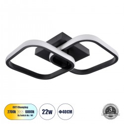 GLOBOSTAR® NORA 61061 Μοντέρνο Φωτιστικό Οροφής LED 22W 2640lm 300° AC 220-240V IP20 Ρυθμιζόμενο Λευκό CCT με On/Off 2700K/4500K/6000K - Lumileds SMD Chip - Μαύρο Ματ - Μ40 x Π24 x Υ7cm - 3 Χρόνια Εγγύηση GLOBOSTAR® NORA 61061 Μοντέρνο Φωτιστικό Οροφής LED 22W 2640lm 300° AC 220-240V IP20 Ρυθμιζόμενο Λευκό CCT με On/Off 2700K/4500K/6000K - Lumileds SMD Chip - Μαύρο Ματ - Μ40 x Π24 x Υ7cm - 3 Χρόνια Εγγύηση