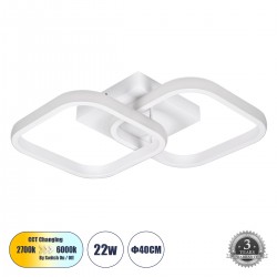 GLOBOSTAR® NORA 61062 Μοντέρνο Φωτιστικό Οροφής LED 22W 2640lm 300° AC 220-240V IP20 Ρυθμιζόμενο Λευκό CCT με On/Off 2700K/4500K/6000K - Lumileds SMD Chip - Λευκό Ματ - Μ40 x Π24 x Υ7cm - 3 Χρόνια Εγγύηση GLOBOSTAR® NORA 61062 Μοντέρνο Φωτιστικό Οροφής LED 22W 2640lm 300° AC 220-240V IP20 Ρυθμιζόμενο Λευκό CCT με On/Off 2700K/4500K/6000K - Lumileds SMD Chip - Λευκό Ματ - Μ40 x Π24 x Υ7cm - 3 Χρόνια Εγγύηση