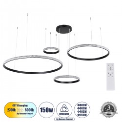 GLOBOSTAR® DIAMOND TETRA 61148 Μοντέρνο Κρεμαστό Φωτιστικό Οροφής LED 150W 18379lm 360° AC 220-240V IP20 Ρυθμιζόμενο Λευκό CCT με Χειριστήριο από 2700K έως 6000K Dimmable - Lumileds SMD Chip - Μαύρο Ματ - Μ150 x Π150 x Υ120cm - 3 Χρόνια Εγγύηση GLOBOSTAR® DIAMOND TETRA 61148 Μοντέρνο Κρεμαστό Φωτιστικό Οροφής LED 150W 18379lm 360° AC 220-240V IP20 Ρυθμιζόμενο Λευκό CCT με Χειριστήριο από 2700K έως 6000K Dimmable - Lumileds SMD Chip - Μαύρο Ματ - Μ150 x Π150 x Υ120cm - 3 Χρόνια Εγγύηση