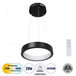 GLOBOSTAR® NEMESIS 61152 Μοντέρνο Κρεμαστό Φωτιστικό Οροφής LED 20W 2356lm 360° AC 220-240V IP20 Ρυθμιζόμενο Λευκό CCT με Χειριστήριο από 2700K έως 6000K Dimmable - Lumileds SMD Chip - Μαυρό Ματ - Μ25 x Π25 x Υ4cm - 3 Χρόνια Εγγύηση GLOBOSTAR® NEMESIS 61152 Μοντέρνο Κρεμαστό Φωτιστικό Οροφής LED 20W 2356lm 360° AC 220-240V IP20 Ρυθμιζόμενο Λευκό CCT με Χειριστήριο από 2700K έως 6000K Dimmable - Lumileds SMD Chip - Μαυρό Ματ - Μ25 x Π25 x Υ4cm - 3 Χρόνια Εγγύηση