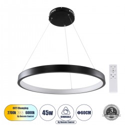 GLOBOSTAR® NEMESIS 61158 Μοντέρνο Κρεμαστό Φωτιστικό Οροφής LED 45W 5230lm 360° AC 220-240V IP20 Ρυθμιζόμενο Λευκό CCT με Χειριστήριο από 2700K έως 6000K Dimmable - Lumileds SMD Chip - Μαύρο Ματ - Μ60 x Π60 x Υ4cm - 3 Χρόνια Εγγύηση GLOBOSTAR® NEMESIS 61158 Μοντέρνο Κρεμαστό Φωτιστικό Οροφής LED 45W 5230lm 360° AC 220-240V IP20 Ρυθμιζόμενο Λευκό CCT με Χειριστήριο από 2700K έως 6000K Dimmable - Lumileds SMD Chip - Μαύρο Ματ - Μ60 x Π60 x Υ4cm - 3 Χρόνια Εγγύηση