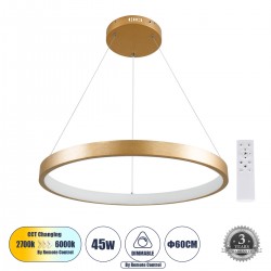 GLOBOSTAR® NEMESIS 61160 Μοντέρνο Κρεμαστό Φωτιστικό Οροφής LED 45W 5230lm 360° AC 220-240V IP20 Ρυθμιζόμενο Λευκό CCT με Χειριστήριο από 2700K έως 6000K Dimmable - Lumileds SMD Chip - Χρυσό Βούρτσας - Μ60 x Π60 x Υ4cm - 3 Χρόνια Εγγύηση GLOBOSTAR® NEMESIS 61160 Μοντέρνο Κρεμαστό Φωτιστικό Οροφής LED 45W 5230lm 360° AC 220-240V IP20 Ρυθμιζόμενο Λευκό CCT με Χειριστήριο από 2700K έως 6000K Dimmable - Lumileds SMD Chip - Χρυσό Βούρτσας - Μ60 x Π60 x Υ4cm - 3 Χρόνια Εγγύηση