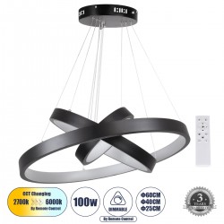 GLOBOSTAR® NEMESIS TRIO 61167-DECO Μοντέρνο Κρεμαστό Φωτιστικό Οροφής LED 100W 12123lm 360° AC 220-240V IP20 Ρυθμιζόμενο Λευκό CCT με Χειριστήριο από 2700K έως 6000K Dimmable - Lumileds SMD Chip - Μαύρο Ματ - Μ60 x Π60 x Υ60cm - 3 Χρόνια Εγγύηση GLOBOSTAR® NEMESIS TRIO 61167-DECO Μοντέρνο Κρεμαστό Φωτιστικό Οροφής LED 100W 12123lm 360° AC 220-240V IP20 Ρυθμιζόμενο Λευκό CCT με Χειριστήριο από 2700K έως 6000K Dimmable - Lumileds SMD Chip - Μαύρο Ματ - Μ60 x Π60 x Υ60cm - 3 Χρόνια Εγγύηση