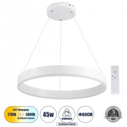 GLOBOSTAR® VENOM 61177 Μοντέρνο Κρεμαστό Φωτιστικό Οροφής LED 45W 5269lm 120° AC 220-240V IP20 Ρυθμιζόμενο Λευκό CCT με Χειριστήριο από 2700K έως 6000K Dimmable - Lumileds SMD Chip - Λευκό Ματ - Μ60 x Π60 x Υ6.5cm - 3 Χρόνια Εγγύηση GLOBOSTAR® VENOM 61177 Μοντέρνο Κρεμαστό Φωτιστικό Οροφής LED 45W 5269lm 120° AC 220-240V IP20 Ρυθμιζόμενο Λευκό CCT με Χειριστήριο από 2700K έως 6000K Dimmable - Lumileds SMD Chip - Λευκό Ματ - Μ60 x Π60 x Υ6.5cm - 3 Χρόνια Εγγύηση