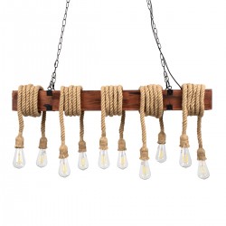 GLOBOSTAR® VIKING 00607 Vintage Κρεμαστό Φωτιστικό Οροφής με Ντουί 10 x E27 AC 220-240V IP20 - Καφε & Μπεζ - Μ108 x Π11 x Υ220cm GLOBOSTAR® VIKING 00607 Vintage Κρεμαστό Φωτιστικό Οροφής με Ντουί 10 x E27 AC 220-240V IP20 - Καφε & Μπεζ - Μ108 x Π11 x Υ220cm