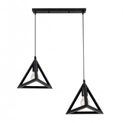 GLOBOSTAR® TRIANGLE 00611 Μοντέρνο Κρεμαστό Φωτιστικό Οροφής με Ντουί 2 x E27 AC 220-240V IP20 - Μαύρο - Μ60 x Π22 x Y130cm GLOBOSTAR® TRIANGLE 00611 Μοντέρνο Κρεμαστό Φωτιστικό Οροφής με Ντουί 2 x E27 AC 220-240V IP20 - Μαύρο - Μ60 x Π22 x Y130cm