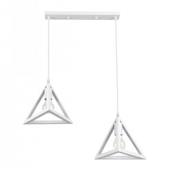 GLOBOSTAR® TRIANGLE 00612 Μοντέρνο Κρεμαστό Φωτιστικό Οροφής με Ντουί 2 x E27 AC 220-240V IP20 - Λευκό - Μ60 x Π22 x Y130cm GLOBOSTAR® TRIANGLE 00612 Μοντέρνο Κρεμαστό Φωτιστικό Οροφής με Ντουί 2 x E27 AC 220-240V IP20 - Λευκό - Μ60 x Π22 x Y130cm