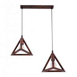 GLOBOSTAR® TRIANGLE 00613 Μοντέρνο Κρεμαστό Φωτιστικό Οροφής με Ντουί 2 x E27 AC 220-240V IP20 - Χάλκινο - Μ60 x Π22 x Y130cm GLOBOSTAR® TRIANGLE 00613 Μοντέρνο Κρεμαστό Φωτιστικό Οροφής με Ντουί 2 x E27 AC 220-240V IP20 - Χάλκινο - Μ60 x Π22 x Y130cm