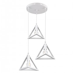 GLOBOSTAR® TRIANGLE 00617 Μοντέρνο Κρεμαστό Φωτιστικό Οροφής με Ντουί 3 x E27 AC 220-240V IP20 - Λευκό - Μ49 x Π49 x Y130cm GLOBOSTAR® TRIANGLE 00617 Μοντέρνο Κρεμαστό Φωτιστικό Οροφής με Ντουί 3 x E27 AC 220-240V IP20 - Λευκό - Μ49 x Π49 x Y130cm