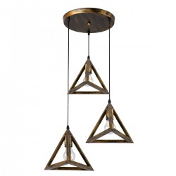 GLOBOSTAR® TRIANGLE 00619 Μοντέρνο Κρεμαστό Φωτιστικό Οροφής με Ντουί 3 x E27 AC 220-240V IP20 - Μπρούτζινο - Μ49 x Π49 x Y130cm GLOBOSTAR® TRIANGLE 00619 Μοντέρνο Κρεμαστό Φωτιστικό Οροφής με Ντουί 3 x E27 AC 220-240V IP20 - Μπρούτζινο - Μ49 x Π49 x Y130cm