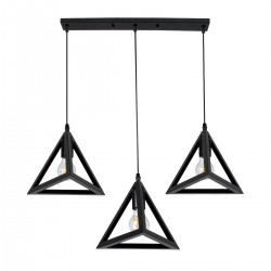 GLOBOSTAR® TRIANGLE 00621 Μοντέρνο Κρεμαστό Φωτιστικό Οροφής με Ντουί 3 x E27 AC 220-240V IP20 - Μαύρο - Μ70 x Π22 x Y130cm GLOBOSTAR® TRIANGLE 00621 Μοντέρνο Κρεμαστό Φωτιστικό Οροφής με Ντουί 3 x E27 AC 220-240V IP20 - Μαύρο - Μ70 x Π22 x Y130cm