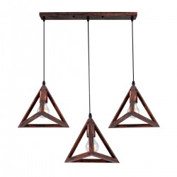 GLOBOSTAR® TRIANGLE 00623 Μοντέρνο Κρεμαστό Φωτιστικό Οροφής με Ντουί 3 x E27 AC 220-240V IP20 - Χάλκινο - Μ70 x Π22 x Y130cm GLOBOSTAR® TRIANGLE 00623 Μοντέρνο Κρεμαστό Φωτιστικό Οροφής με Ντουί 3 x E27 AC 220-240V IP20 - Χάλκινο - Μ70 x Π22 x Y130cm