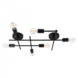 GLOBOSTAR® PIPING 00664-1 Vintage Φωτιστικό Οροφής με Ντουί 6 x E27 AC 220-240V IP20 - Μαύρο - Μ66 x Π9.5 x Υ49cm GLOBOSTAR® PIPING 00664-1 Vintage Φωτιστικό Οροφής με Ντουί 6 x E27 AC 220-240V IP20 - Μαύρο - Μ66 x Π9.5 x Υ49cm