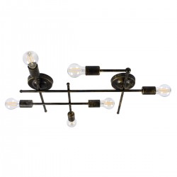 GLOBOSTAR® PIPING 00666-1 Vintage Φωτιστικό Οροφής με Ντουί 6 x E27 AC 220-240V IP20 - Μπρούτζινο - Μ66 x Π9.5 x Υ49cm GLOBOSTAR® PIPING 00666-1 Vintage Φωτιστικό Οροφής με Ντουί 6 x E27 AC 220-240V IP20 - Μπρούτζινο - Μ66 x Π9.5 x Υ49cm