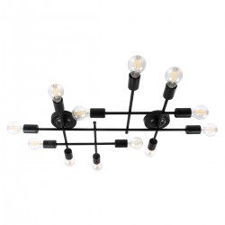 GLOBOSTAR® PIPING 00667-1 Vintage Φωτιστικό Οροφής με Ντουί 12 x E27 AC 220-240V IP20 - Μαύρο - Μ78.5 x Π9.5 x Υ64cm GLOBOSTAR® PIPING 00667-1 Vintage Φωτιστικό Οροφής με Ντουί 12 x E27 AC 220-240V IP20 - Μαύρο - Μ78.5 x Π9.5 x Υ64cm