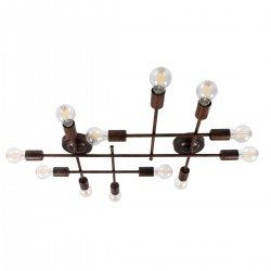 GLOBOSTAR® PIPING 00668-1 Vintage Φωτιστικό Οροφής με Ντουί 12 x E27 AC 220-240V IP20 - Χάλκινο - Μ78.5 x Π9.5 x Υ64cm GLOBOSTAR® PIPING 00668-1 Vintage Φωτιστικό Οροφής με Ντουί 12 x E27 AC 220-240V IP20 - Χάλκινο - Μ78.5 x Π9.5 x Υ64cm