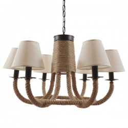 GLOBOSTAR® VERONE 10001020 Vintage Κρεμαστό Φωτιστικό Οροφής με Ντουί 6 x E14 AC 220-240V IP20 - Μπεζ - Μ65 x Π65 x Υ45cm GLOBOSTAR® VERONE 10001020 Vintage Κρεμαστό Φωτιστικό Οροφής με Ντουί 6 x E14 AC 220-240V IP20 - Μπεζ - Μ65 x Π65 x Υ45cm