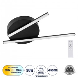 GLOBOSTAR® DRACO 61091 Μοντέρνο Φωτιστικό Οροφής LED 36W 4428lm 120° AC 220-240V IP20 Ρυθμιζόμενο Λευκό CCT με Χειριστήριο από 2700K έως 6000K Dimmable - Lumileds SMD Chip - Μαύρο Ματ - Μ50 x Π50 x Υ6cm - 3 Χρόνια Εγγύηση GLOBOSTAR® DRACO 61091 Μοντέρνο Φωτιστικό Οροφής LED 36W 4428lm 120° AC 220-240V IP20 Ρυθμιζόμενο Λευκό CCT με Χειριστήριο από 2700K έως 6000K Dimmable - Lumileds SMD Chip - Μαύρο Ματ - Μ50 x Π50 x Υ6cm - 3 Χρόνια Εγγύηση