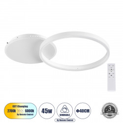 GLOBOSTAR® VENOM 61118 Μοντέρνο Φωτιστικό Οροφής LED 45W 5445lm 360° AC 220-240V IP20 Ρυθμιζόμενο Λευκό CCT με Χειριστήριο από 2700K έως 6000K Dimmable - Lumileds SMD Chip - Λευκό Ματ - Μ60 x Π40 x Υ7.5cm - 3 Χρόνια Εγγύηση GLOBOSTAR® VENOM 61118 Μοντέρνο Φωτιστικό Οροφής LED 45W 5445lm 360° AC 220-240V IP20 Ρυθμιζόμενο Λευκό CCT με Χειριστήριο από 2700K έως 6000K Dimmable - Lumileds SMD Chip - Λευκό Ματ - Μ60 x Π40 x Υ7.5cm - 3 Χρόνια Εγγύηση