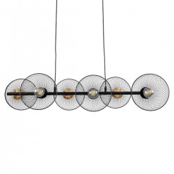 GLOBOSTAR® VERONA 00587 Μοντέρνο Κρεμαστό Φωτιστικό Οροφής με Ντουί 6 x E27 AC 220-240V IP20 - Μαύρο & Χρυσό - Μ100 x Π28 x Υ20cm GLOBOSTAR® VERONA 00587 Μοντέρνο Κρεμαστό Φωτιστικό Οροφής με Ντουί 6 x E27 AC 220-240V IP20 - Μαύρο & Χρυσό - Μ100 x Π28 x Υ20cm
