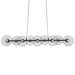 GLOBOSTAR® VERONA 00588 Μοντέρνο Κρεμαστό Φωτιστικό Οροφής με Ντουί 9 x E27 AC 220-240V IP20 - Μαύρο & Χρυσό - Μ140 x Π28 x Υ20cm GLOBOSTAR® VERONA 00588 Μοντέρνο Κρεμαστό Φωτιστικό Οροφής με Ντουί 9 x E27 AC 220-240V IP20 - Μαύρο & Χρυσό - Μ140 x Π28 x Υ20cm