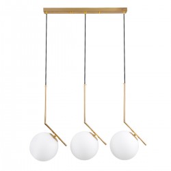 GLOBOSTAR® MONROE 00955 Μοντέρνο Κρεμαστό Φωτιστικό Οροφής με Ντουί 3 x E27 AC 220-240V IP20 - Χρυσό & Λευκό - Μ74 x Π25 x Υ50cm GLOBOSTAR® MONROE 00955 Μοντέρνο Κρεμαστό Φωτιστικό Οροφής με Ντουί 3 x E27 AC 220-240V IP20 - Χρυσό & Λευκό - Μ74 x Π25 x Υ50cm