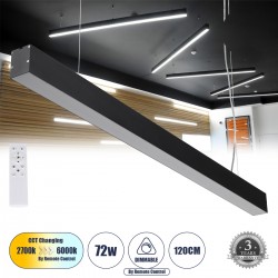 GLOBOSTAR® ORION 61030-P Μοντέρνο Γραμμικό Κρεμαστό Φωτιστικό Οροφής LED 72W 8600lm 120° AC 220-240V IP20 Ρυθμιζόμενο Λευκό CCT με Χειριστήριο από 2700K έως 6000K Dimmable - Lumileds SMD Chip - Μαύρο Ματ - Μ120 x Π5.5 x Υ7cm - 3 Χρόνια Εγγύηση GLOBOSTAR® ORION 61030-P Μοντέρνο Γραμμικό Κρεμαστό Φωτιστικό Οροφής LED 72W 8600lm 120° AC 220-240V IP20 Ρυθμιζόμενο Λευκό CCT με Χειριστήριο από 2700K έως 6000K Dimmable - Lumileds SMD Chip - Μαύρο Ματ - Μ120 x Π5.5 x Υ7cm - 3 Χρόνια Εγγύηση
