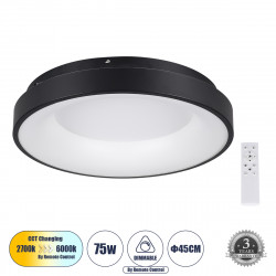 GLOBOSTAR® SALEM 61233 Μοντέρνο Φωτιστικό Οροφής LED 75W 8625lm 120° AC 220-240V IP20 Ρυθμιζόμενο Λευκό CCT με Χειριστήριο από 2700K έως 6000K Dimmable - Lumileds SMD Chip - Μαύρο Ματ - Μ45 x Π45 x Υ8.5cm - 3 Χρόνια Εγγύηση GLOBOSTAR® SALEM 61233 Μοντέρνο Φωτιστικό Οροφής LED 75W 8625lm 120° AC 220-240V IP20 Ρυθμιζόμενο Λευκό CCT με Χειριστήριο από 2700K έως 6000K Dimmable - Lumileds SMD Chip - Μαύρο Ματ - Μ45 x Π45 x Υ8.5cm - 3 Χρόνια Εγγύηση