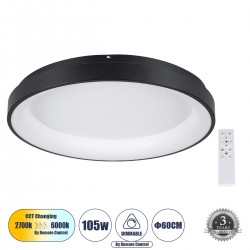 GLOBOSTAR® SALEM 61237 Μοντέρνο Φωτιστικό Οροφής LED 105W 12075lm 120° AC 220-240V IP20 Ρυθμιζόμενο Λευκό CCT με Χειριστήριο από 2700K έως 6000K Dimmable - Lumileds SMD Chip - Μαύρο Ματ - Μ60 x Π60 x Υ8.5cm - 3 Χρόνια Εγγύηση GLOBOSTAR® SALEM 61237 Μοντέρνο Φωτιστικό Οροφής LED 105W 12075lm 120° AC 220-240V IP20 Ρυθμιζόμενο Λευκό CCT με Χειριστήριο από 2700K έως 6000K Dimmable - Lumileds SMD Chip - Μαύρο Ματ - Μ60 x Π60 x Υ8.5cm - 3 Χρόνια Εγγύηση