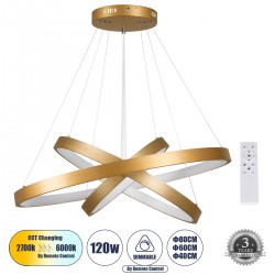 GLOBOSTAR® NEMESIS TRIO 61172-DECO Μοντέρνο Κρεμαστό Φωτιστικό Οροφής LED 120W 14723lm 360° AC 220-240V IP20 Ρυθμιζόμενο Λευκό CCT με Χειριστήριο από 2700K έως 6000K Dimmable - Lumileds SMD Chip - Χρυσό Βούρτσας - Μ80 x Π80 x Υ80cm - 3 Χρόνια Εγγύηση GLOBOSTAR® NEMESIS TRIO 61172-DECO Μοντέρνο Κρεμαστό Φωτιστικό Οροφής LED 120W 14723lm 360° AC 220-240V IP20 Ρυθμιζόμενο Λευκό CCT με Χειριστήριο από 2700K έως 6000K Dimmable - Lumileds SMD Chip - Χρυσό Βούρτσας - Μ80 x Π80 x Υ80cm - 3 Χρόνια Εγγύηση