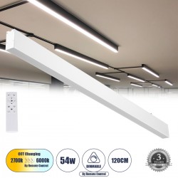 GLOBOSTAR® FELIX 61029-S Μοντέρνο Φωτιστικό Οροφής LED 54W 6500lm 120° AC 220-240V IP20 Ρυθμιζόμενο Λευκό CCT με Χειριστήριο από 2700K έως 6000K Dimmable - Lumileds SMD Chip - Λευκό Ματ - Μ120 x Π3.5 x Υ7cm - 3 Χρόνια Εγγύηση GLOBOSTAR® FELIX 61029-S Μοντέρνο Φωτιστικό Οροφής LED 54W 6500lm 120° AC 220-240V IP20 Ρυθμιζόμενο Λευκό CCT με Χειριστήριο από 2700K έως 6000K Dimmable - Lumileds SMD Chip - Λευκό Ματ - Μ120 x Π3.5 x Υ7cm - 3 Χρόνια Εγγύηση