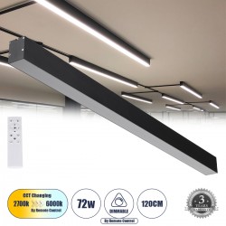 GLOBOSTAR® ORION 61030-S Μοντέρνο Φωτιστικό Οροφής LED 72W 8600lm 120° AC 220-240V IP20 Ρυθμιζόμενο Λευκό CCT με Χειριστήριο από 2700K έως 6000K Dimmable - Lumileds SMD Chip - Μαύρο Ματ - Μ120 x Π5.5 x Υ7cm - 3 Χρόνια Εγγύηση GLOBOSTAR® ORION 61030-S Μοντέρνο Φωτιστικό Οροφής LED 72W 8600lm 120° AC 220-240V IP20 Ρυθμιζόμενο Λευκό CCT με Χειριστήριο από 2700K έως 6000K Dimmable - Lumileds SMD Chip - Μαύρο Ματ - Μ120 x Π5.5 x Υ7cm - 3 Χρόνια Εγγύηση