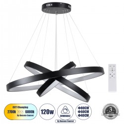 GLOBOSTAR® NEMESIS TRIO 61170-DECO Μοντέρνο Κρεμαστό Φωτιστικό Οροφής LED 120W 14723lm 360° AC 220-240V IP20 Ρυθμιζόμενο Λευκό CCT με Χειριστήριο από 2700K έως 6000K Dimmable - Lumileds SMD Chip - Μαύρο Ματ - Μ80 x Π80 x Υ80cm - 3 Χρόνια Εγγύηση GLOBOSTAR® NEMESIS TRIO 61170-DECO Μοντέρνο Κρεμαστό Φωτιστικό Οροφής LED 120W 14723lm 360° AC 220-240V IP20 Ρυθμιζόμενο Λευκό CCT με Χειριστήριο από 2700K έως 6000K Dimmable - Lumileds SMD Chip - Μαύρο Ματ - Μ80 x Π80 x Υ80cm - 3 Χρόνια Εγγύηση