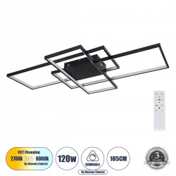 GLOBOSTAR® QUADRA 61388 Μοντέρνο Φωτιστικό Οροφής LED 120W 14400lm 120° AC 220-240V IP20 Ρυθμιζόμενο Λευκό CCT με Χειριστήριο από 2700K έως 6000K Dimmable - Lumileds SMD Chip - Μαύρο Ματ - Μ105 x Π60 x Υ9cm - 3 Χρόνια Εγγύηση GLOBOSTAR® QUADRA 61388 Μοντέρνο Φωτιστικό Οροφής LED 120W 14400lm 120° AC 220-240V IP20 Ρυθμιζόμενο Λευκό CCT με Χειριστήριο από 2700K έως 6000K Dimmable - Lumileds SMD Chip - Μαύρο Ματ - Μ105 x Π60 x Υ9cm - 3 Χρόνια Εγγύηση