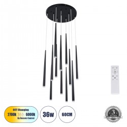 GLOBOSTAR® TEARS 61313 Μοντέρνο Κρεμαστό Φωτιστικό Οροφής LED 36W 3960lm 180° AC 220-240V IP20 Ρυθμιζόμενο Λευκό CCT με Χειριστήριο από 2700K έως 6000K Dimmable - Lumileds SMD Chip - Μαύρο - Μ60 x Π60 x Υ51.5cm - 3 Χρόνια Εγγύηση GLOBOSTAR® TEARS 61313 Μοντέρνο Κρεμαστό Φωτιστικό Οροφής LED 36W 3960lm 180° AC 220-240V IP20 Ρυθμιζόμενο Λευκό CCT με Χειριστήριο από 2700K έως 6000K Dimmable - Lumileds SMD Chip - Μαύρο - Μ60 x Π60 x Υ51.5cm - 3 Χρόνια Εγγύηση