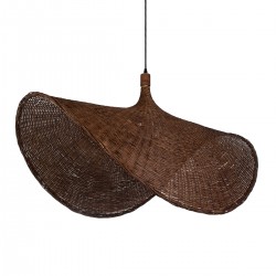 GLOBOSTAR® CUBA 01770 Boho Κρεμαστό Φωτιστικό Οροφής με Ντουί 1 x E27 AC 220-240V IP20 - Καφέ - Μ100 x Π100 x Y55cm GLOBOSTAR® CUBA 01770 Boho Κρεμαστό Φωτιστικό Οροφής με Ντουί 1 x E27 AC 220-240V IP20 - Καφέ - Μ100 x Π100 x Y55cm
