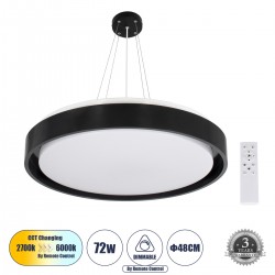 GLOBOSTAR® BARCHETTA 61046 Μοντέρνο Κρεμαστό Φωτιστικό Οροφής LED 72W 8306lm 120° AC 220-240V IP20 Ρυθμιζόμενο Λευκό CCT με Χειριστήριο από 2700K έως 6000K Dimmable - Lumileds SMD Chip - Μαύρο Ματ - Μ48 x Π48 x Υ8.2cm - 3 Χρόνια Εγγύηση GLOBOSTAR® BARCHETTA 61046 Μοντέρνο Κρεμαστό Φωτιστικό Οροφής LED 72W 8306lm 120° AC 220-240V IP20 Ρυθμιζόμενο Λευκό CCT με Χειριστήριο από 2700K έως 6000K Dimmable - Lumileds SMD Chip - Μαύρο Ματ - Μ48 x Π48 x Υ8.2cm - 3 Χρόνια Εγγύηση