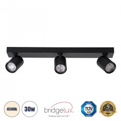 GLOBOSTAR® LEONARDO 60348 Μοντέρνο Φωτιστικό Οροφής LED 30W 3600lm 60° AC 220-240V IP20 Φυσικό Λευκό 4500K - Bridgelux COB - Μαύρο - Μ52 x Π7 x Υ11.8cm - 5 Χρόνια Εγγύηση GLOBOSTAR® LEONARDO 60348 Μοντέρνο Φωτιστικό Οροφής LED 30W 3600lm 60° AC 220-240V IP20 Φυσικό Λευκό 4500K - Bridgelux COB - Μαύρο - Μ52 x Π7 x Υ11.8cm - 5 Χρόνια Εγγύηση