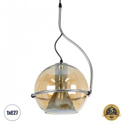 GLOBOSTAR® GLASSO 60927 Μοντέρνο Κρεμαστό Φωτιστικό Οροφής με Ντουί 1 x E27 AC 220-240V IP20 - Ασημί & Μελί - Μ27 x Π27 x Υ52cm GLOBOSTAR® GLASSO 60927 Μοντέρνο Κρεμαστό Φωτιστικό Οροφής με Ντουί 1 x E27 AC 220-240V IP20 - Ασημί & Μελί - Μ27 x Π27 x Υ52cm