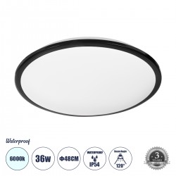 GLOBOSTAR® TUFFIN 60998 Φωτιστικό Πλαφονιέρα Οροφής LED 36W 4140lm 120° AC 220-240V Αδιάβροχο IP54 Ψυχρό Λευκό 6000K - Lumileds SMD Chip - Μαύρο Ματ & Λευκό Γαλακτερό - Μ48 x Π48 x Υ6.5cm - 3 Χρόνια Εγγύηση GLOBOSTAR® TUFFIN 60998 Φωτιστικό Πλαφονιέρα Οροφής LED 36W 4140lm 120° AC 220-240V Αδιάβροχο IP54 Ψυχρό Λευκό 6000K - Lumileds SMD Chip - Μαύρο Ματ & Λευκό Γαλακτερό - Μ48 x Π48 x Υ6.5cm - 3 Χρόνια Εγγύηση
