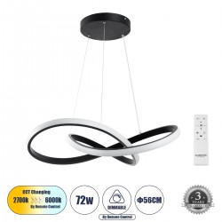 GLOBOSTAR® DEXTER 61049 Μοντέρνο Κρεμαστό Φωτιστικό Οροφής LED 72W 8064lm 300° AC 220-240V IP20 Ρυθμιζόμενο Λευκό CCT με Χειριστήριο από 2700K έως 6000K Dimmable - Lumileds SMD Chip - Μαύρο Ματ - Μ56 x Π56 x Υ14cm - 3 Χρόνια Εγγύηση GLOBOSTAR® DEXTER 61049 Μοντέρνο Κρεμαστό Φωτιστικό Οροφής LED 72W 8064lm 300° AC 220-240V IP20 Ρυθμιζόμενο Λευκό CCT με Χειριστήριο από 2700K έως 6000K Dimmable - Lumileds SMD Chip - Μαύρο Ματ - Μ56 x Π56 x Υ14cm - 3 Χρόνια Εγγύηση