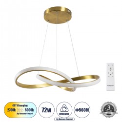 GLOBOSTAR® DEXTER 61051 Μοντέρνο Κρεμαστό Φωτιστικό Οροφής LED 72W 8064lm 300° AC 220-240V IP20 Ρυθμιζόμενο Λευκό CCT με Χειριστήριο από 2700K έως 6000K Dimmable - Lumileds SMD Chip - Χρυσό Βούρτσας - Μ56 x Π56 x Υ14cm - 3 Χρόνια Εγγύηση GLOBOSTAR® DEXTER 61051 Μοντέρνο Κρεμαστό Φωτιστικό Οροφής LED 72W 8064lm 300° AC 220-240V IP20 Ρυθμιζόμενο Λευκό CCT με Χειριστήριο από 2700K έως 6000K Dimmable - Lumileds SMD Chip - Χρυσό Βούρτσας - Μ56 x Π56 x Υ14cm - 3 Χρόνια Εγγύηση