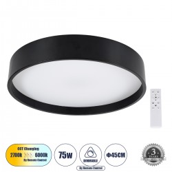 GLOBOSTAR® NARNIA 61257 Μοντέρνο Φωτιστικό Οροφής LED 75W 8625lm 120° AC 220-240V IP20 Ρυθμιζόμενο Λευκό CCT με Χειριστήριο από 2700K έως 6000K Dimmable - Lumileds SMD Chip - Μαύρο Ματ - Μ45 x Π45 x Υ8cm - 3 Χρόνια Εγγύηση GLOBOSTAR® NARNIA 61257 Μοντέρνο Φωτιστικό Οροφής LED 75W 8625lm 120° AC 220-240V IP20 Ρυθμιζόμενο Λευκό CCT με Χειριστήριο από 2700K έως 6000K Dimmable - Lumileds SMD Chip - Μαύρο Ματ - Μ45 x Π45 x Υ8cm - 3 Χρόνια Εγγύηση