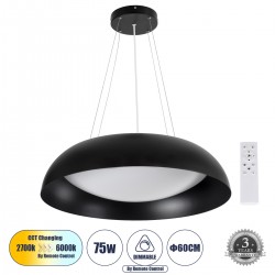 GLOBOSTAR® ANATOLIA 61269 Μοντέρνο Κρεμαστό Φωτιστικό Οροφής LED 75W 8625lm 120° AC 220-240V IP20 Ρυθμιζόμενο Λευκό CCT με Χειριστήριο από 2700K έως 6000K Dimmable - Lumileds SMD Chip - Μαύρο Ματ - Μ60 x Π60 x Υ12.5cm - 3 Χρόνια Εγγύηση GLOBOSTAR® ANATOLIA 61269 Μοντέρνο Κρεμαστό Φωτιστικό Οροφής LED 75W 8625lm 120° AC 220-240V IP20 Ρυθμιζόμενο Λευκό CCT με Χειριστήριο από 2700K έως 6000K Dimmable - Lumileds SMD Chip - Μαύρο Ματ - Μ60 x Π60 x Υ12.5cm - 3 Χρόνια Εγγύηση