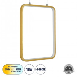 GLOBOSTAR® NEROBA 61305 Μοντέρνο Κρεμαστό Φωτιστικό Οροφής LED 18W 1980lm 360° AC 220-240V IP20 Ρυθμιζόμενο Λευκό CCT με On/Off 2700K/4500K/6000K - Lumileds SMD Chip - Χρυσό Βούρτσας - Μ29 x Π2 x Υ36cm - 3 Χρόνια Εγγύηση GLOBOSTAR® NEROBA 61305 Μοντέρνο Κρεμαστό Φωτιστικό Οροφής LED 18W 1980lm 360° AC 220-240V IP20 Ρυθμιζόμενο Λευκό CCT με On/Off 2700K/4500K/6000K - Lumileds SMD Chip - Χρυσό Βούρτσας - Μ29 x Π2 x Υ36cm - 3 Χρόνια Εγγύηση