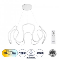 GLOBOSTAR® TARANTULA 61395 Μοντέρνο Κρεμαστό Φωτιστικό Οροφής LED 120W 13440lm 300° AC 220-240V IP20 Ρυθμιζόμενο Λευκό CCT με Χειριστήριο από 2700K έως 6000K Dimmable - Lumileds SMD Chip - Λευκό Ματ - Μ78 x Π78 x Υ31.5cm - 3 Χρόνια Εγγύηση GLOBOSTAR® TARANTULA 61395 Μοντέρνο Κρεμαστό Φωτιστικό Οροφής LED 120W 13440lm 300° AC 220-240V IP20 Ρυθμιζόμενο Λευκό CCT με Χειριστήριο από 2700K έως 6000K Dimmable - Lumileds SMD Chip - Λευκό Ματ - Μ78 x Π78 x Υ31.5cm - 3 Χρόνια Εγγύηση