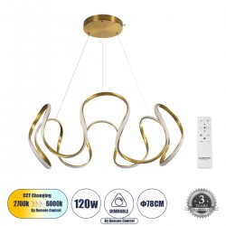 GLOBOSTAR® TARANTULA 61396 Μοντέρνο Κρεμαστό Φωτιστικό Οροφής LED 120W 13440lm 300° AC 220-240V IP20 Ρυθμιζόμενο Λευκό CCT με Χειριστήριο από 2700K έως 6000K Dimmable - Lumileds SMD Chip - Χρυσό Βούρτσας - Μ78 x Π78 x Υ31.5cm - 3 Χρόνια Εγγύηση GLOBOSTAR® TARANTULA 61396 Μοντέρνο Κρεμαστό Φωτιστικό Οροφής LED 120W 13440lm 300° AC 220-240V IP20 Ρυθμιζόμενο Λευκό CCT με Χειριστήριο από 2700K έως 6000K Dimmable - Lumileds SMD Chip - Χρυσό Βούρτσας - Μ78 x Π78 x Υ31.5cm - 3 Χρόνια Εγγύηση
