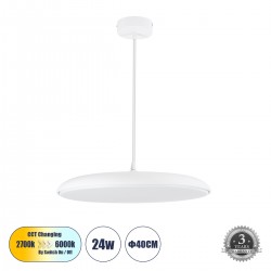 GLOBOSTAR® BARON 61255 Μοντέρνο Κρεμαστό Φωτιστικό Οροφής LED 24W 2880lm 120° AC 220-240V IP20 Ρυθμιζόμενο Λευκό CCT με On/Off 2700K/4500K/6000K - Lumileds SMD Chip - Λευκό Ματ - Μ40 x Π40 x Υ10cm - 3 Χρόνια Εγγύηση GLOBOSTAR® BARON 61255 Μοντέρνο Κρεμαστό Φωτιστικό Οροφής LED 24W 2880lm 120° AC 220-240V IP20 Ρυθμιζόμενο Λευκό CCT με On/Off 2700K/4500K/6000K - Lumileds SMD Chip - Λευκό Ματ - Μ40 x Π40 x Υ10cm - 3 Χρόνια Εγγύηση