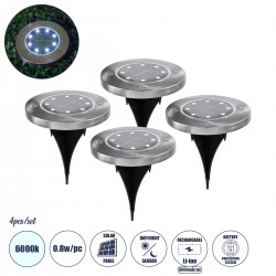 GloboStar® 69929 ΣΕΤ 4 Τεμαχίων Αυτόνομα Ηλιακά Φωτιστικά LED SMD 0.80W/Τεμ. 80lm/Τεμ. με Ενσωματωμένη Μπαταρία 600mAh - Φωτοβολταϊκό Πάνελ με Αισθητήρα Ημέρας-Νύχτας Αδιάβροχο IP65 Φανάρι Κήπου Στρογγυλό Ψυχρό Λευκό 6000K Φ12 x Υ13cm GloboStar® 69929 ΣΕΤ 4 Τεμαχίων Αυτόνομα Ηλιακά Φωτιστικά LED SMD 0.80W/Τεμ. 80lm/Τεμ. με Ενσωματωμένη Μπαταρία 600mAh - Φωτοβολταϊκό Πάνελ με Αισθητήρα Ημέρας-Νύχτας Αδιάβροχο IP65 Φανάρι Κήπου Στρογγυλό Ψυχρό Λευκό 6000K Φ12 x Υ13cm